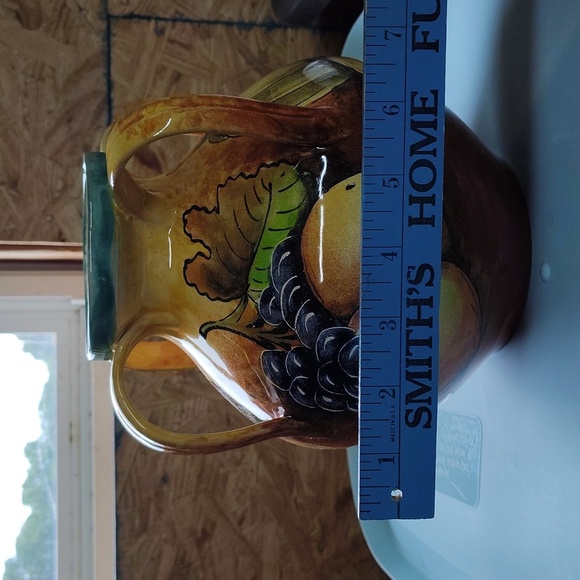 Majolica Santa Rosa 4 handle vase  guanajuato vase fruit Mexico art pottery - Picture 10 of 11